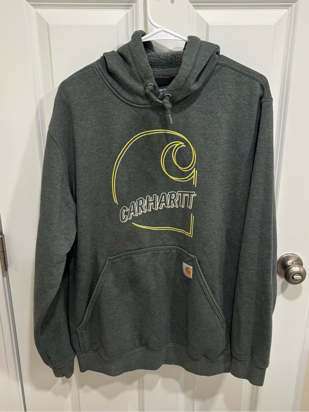 Carhartt Jumbo Logo Green Pullover Sweatshirt Hoodie Mens U.S. Medium